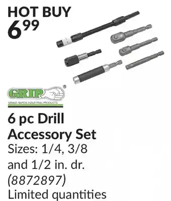 Princess Auto Grip 6 pc drill accessory set offer