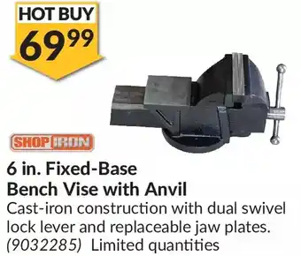Princess Auto Shop iron 6 in. fixed-base bench vise with anvil offer