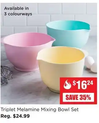 Kitchen Stuff Plus Triplet melamine mixing bowl set offer
