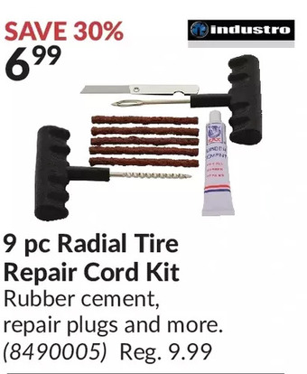 Princess Auto Industro 9 pc radial tire repair cord kit offer