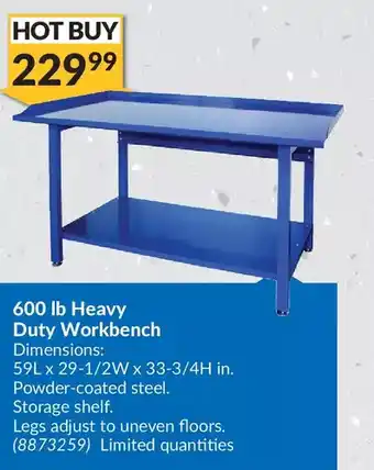 Princess Auto Power fist heavy duty workbench offer