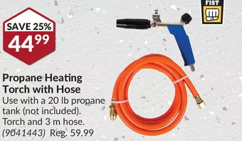 Princess Auto Power fist propane heating torch with hose offer