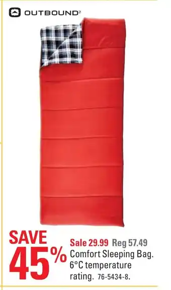 Canadian Tire Comfort Sleeping Bag offer