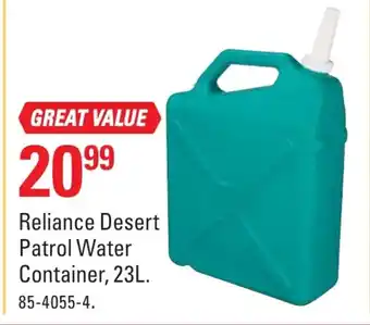 Canadian Tire Reliance Desert Patrol Water Container offer
