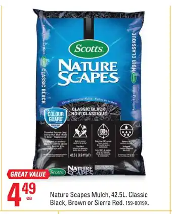 Canadian Tire Nature Scapes Mulch, 42.5L. Classic Black,Brown or Sierra Red offer