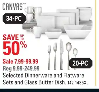 Canadian Tire Selected Dinnerware And Flatware Sets And Glass Butter Dish offer