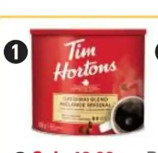 Canadian Tire Tim Hortons Ground Coffee. Original or Dark Roast offer