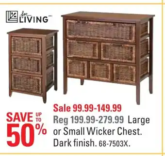 Canadian Tire Large or Small Wicker Chest Dark Finish offer