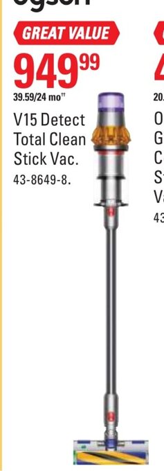 Canadian Tire V15 Detect Total Clean Stick vac. offer