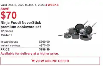 Costco Ninja foodi neverstick premium cookware set offer