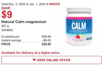Costco Natural calm magnesium offer