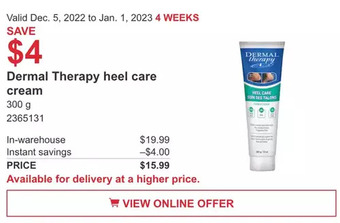 Costco Dermal therapy heel care cream offer