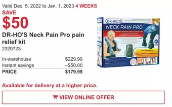 Costco Dr-ho's neck pain pro pain relief kit offer
