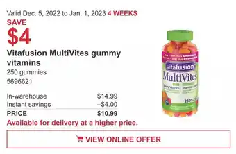 Costco Vitafusion multivites gummy vitamins offer
