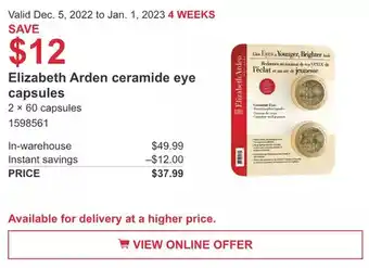 Costco Elizabeth arden ceramide eye capsules offer