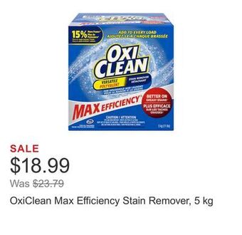 Costco Oxiclean max efficiency stain remover, 5 kg offer