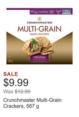 Costco Crunchmaster multi-grain crackers, 567 g offer