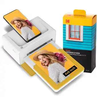 Best Buy Kodak dock plus 4x6" bluetooth instant photo printer, 4pass & lamination process - 80 sheet bundle offer
