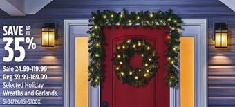 Canadian Tire Noma selected holiday wreaths and garlands offer