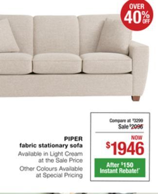 La Z Boy Piper fabric stationary sofa offer