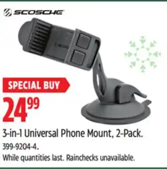 Canadian Tire Scosche 3-in-1 universal phone mount, 2-pack offer