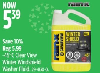Canadian Tire Rain-x -45°c clear view winter windshield washer fluid offer