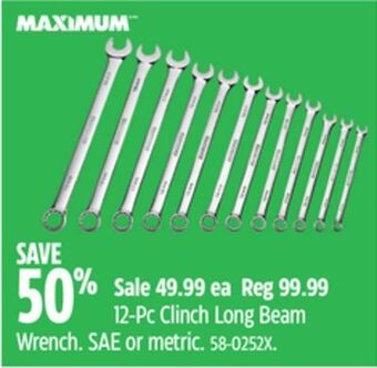 Canadian Tire Maximum 12-pc clinch long beam wrench offer