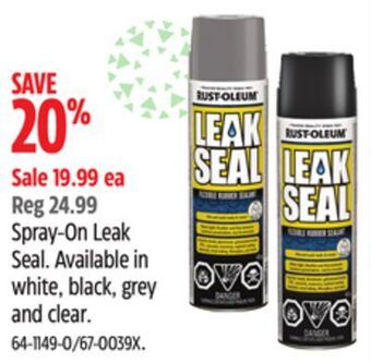 Canadian Tire Rust-oleum spray-on leak seal offer