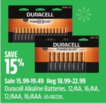 Canadian Tire Duracell alkaline batteries offer