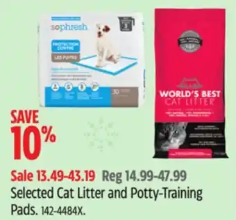 Canadian Tire So phresh selected cat litter and potty-training pads offer