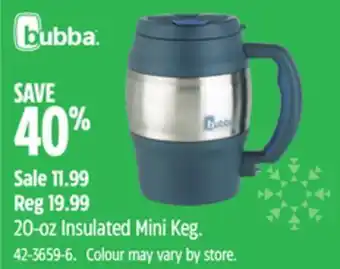 Canadian Tire Bubba 20-oz insulated mini keg offer