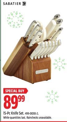 Canadian Tire Sabatier 15-pc knife set offer