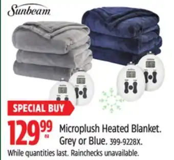 Canadian Tire Microplush heated blanket offer