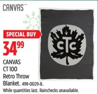 Canadian Tire Canvas ct 100 retro throw blanket offer