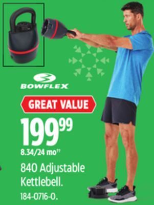 Canadian Tire Bowflex 840 adjustable kettlebell offer
