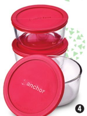 Canadian Tire Anchor hocking 6-pc glass 4-cup food storage set offer