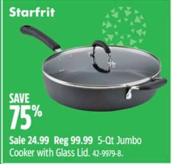 Canadian Tire Starfrit 5-qt jumbo cooker with glass lid offer