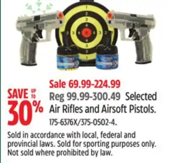 Canadian Tire Air rifles and airsoft pistols offer