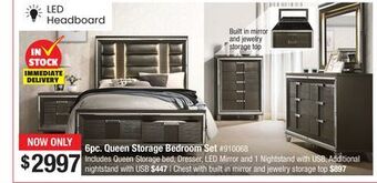 Bad Boy Superstore 6pc. queen storage bedroom set offer