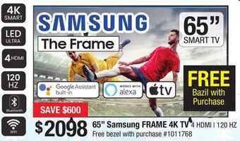 65" samsung frame 4k tv