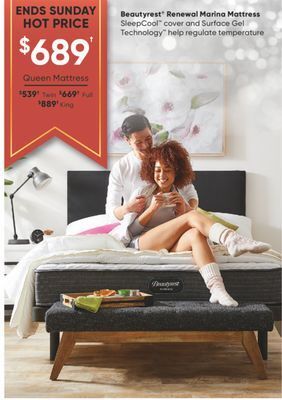Sleep Country Beautyrest renewal marina mattress offer