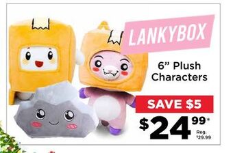 Showcase Lankybox 6" plush characters offer