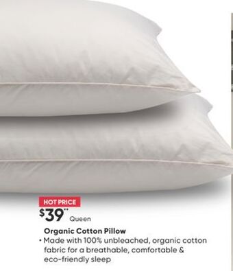 Sleep Country Organic cotton pillow offer