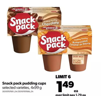 Real Canadian Superstore Snack pack pudding cups offer