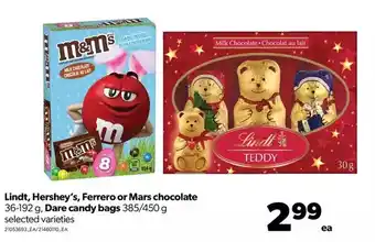 Real Canadian Superstore Lindt, hershey's, ferrero or mars chocolate, dare candy bags offer