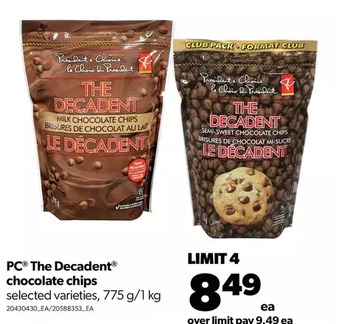 Real Canadian Superstore Pc the decadent chocolate chips offer