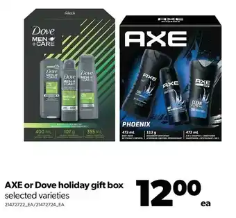 Real Canadian Superstore Axe or dove holiday gift box offer