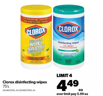 Real Canadian Superstore Clorox disinfecting wipes offer