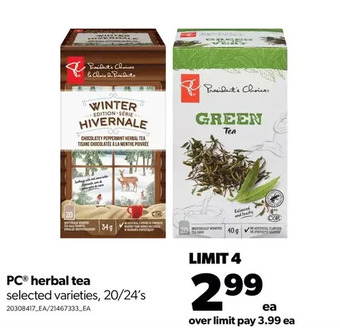 Real Canadian Superstore Pc herbal tea offer