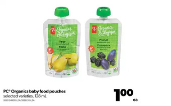 Real Canadian Superstore Pc organics baby food pouches offer